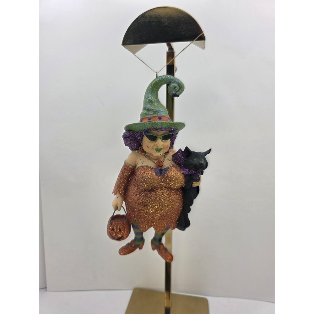 Studio 33 Halloween Witch Black CatPumpkin Ornament Figurine Decor NWT